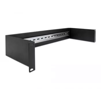 Delock 66884 19 tuuman DIN-kiskopaneeli, 2U, musta