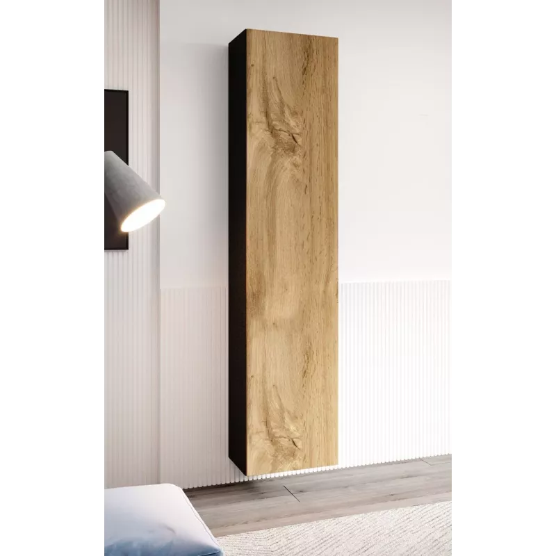 Cama olohuonekaappisarja VIGO 9 musta/valkotammi