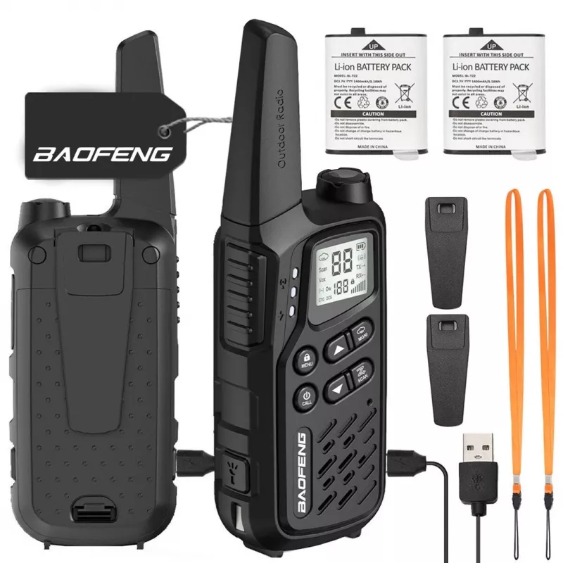 Walkie-talkie Baofeng BF-T25E musta, 2 kpl