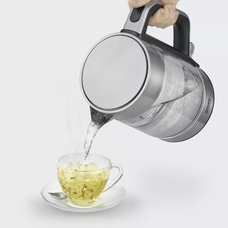 Vedenkeitin Severin 1,7 l 2200 W musta ruostumaton teräs läpinäkyvä