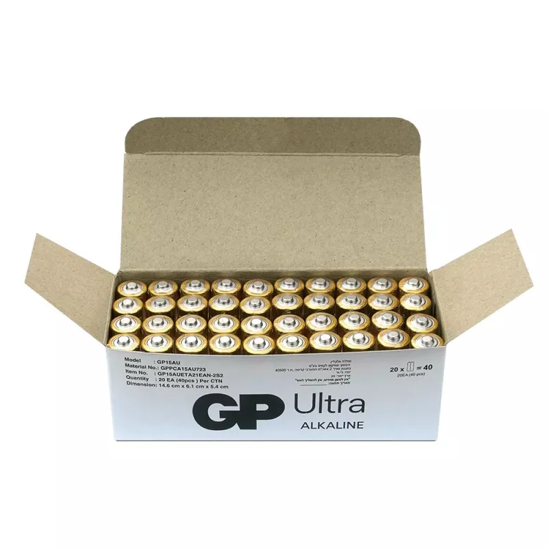 Alkaliparistot GP Battery LR6 AA 40 kpl (malli 15AU21-S2)