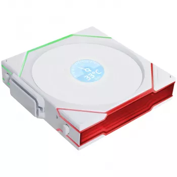 120 mm:n kotelotuuletin Lian Li 12RTLLCD1W1W ARGB Wireless LCD valkoinen