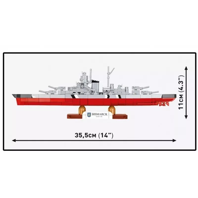 Rakennussarja Cobi taistelulaiva Bismarck malli, 590 osaa