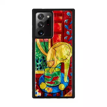 Puhelinkotelo iKins Samsung Galaxy Note 20 Ultra -malliin — kissakuvio punainen kala
