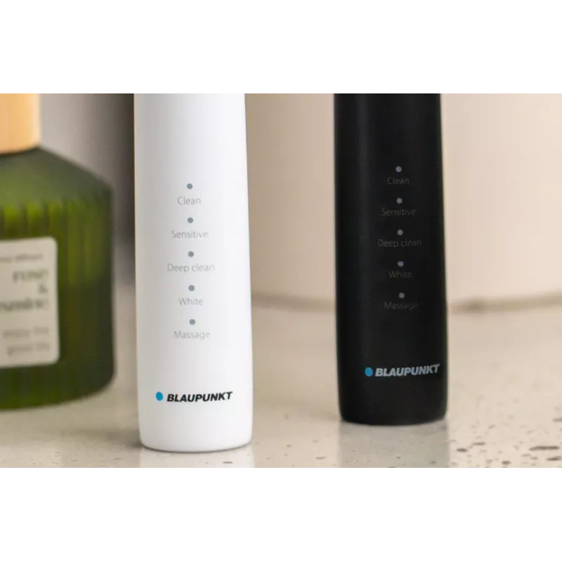 Äänihammasharjasarja BLAUPUNKT DTS201SET — 2 kahvaa, 6 harjaspäätä, 36 000 liikettä/min., 5 tilaa, Li-Ion ladattava