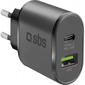 SBS TETRPD25W laturi mobiililaitteille musta sisäkäyttöön (TETRPD25W)