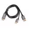 HDMI(M)->DISPLAYPORT(M)-KAAPELI 1M 4K MUSTA LANBERG