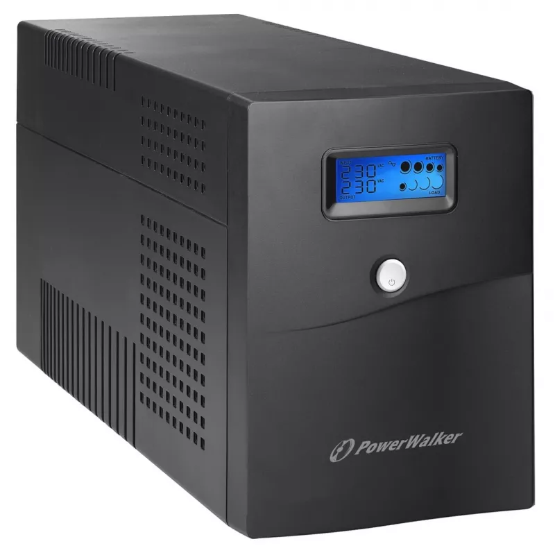 Keskeytymätön virransyöttö PowerWalker VI 3000 SCL — Line-Interactive UPS 3 kVA / 1800 W, 230 V, 9 Ah akku, LCD, Tower, musta
