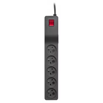LESTAR ZX 510 G-A K.:CZ 5,0M ylijännitesuoja musta 5 pistorasiaa 230 V 5 m