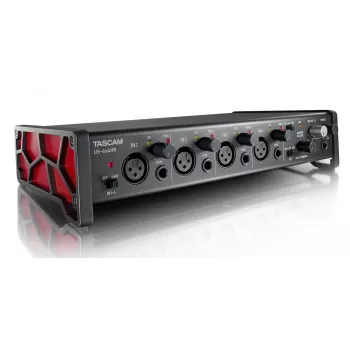 Audioliitäntä Tascam US-4X4HR – 4x XLR-combo, 4 analogista lähtöä, 56 dB mikrofoniesivahvistin, 192 kHz, USB 2.0, pöytämalli, musta