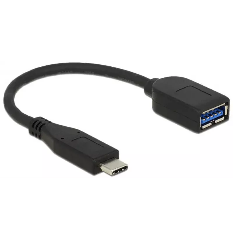 USB-kaapeli DeLOCK USB 3.1 Gen 2 Type-C/Type-A 0,1 m musta