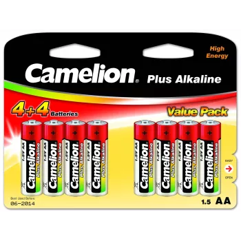 Alkaliparistot CAMELION AA LR6 Plus — 8 kpl:n pakkaus, AA (LR6)