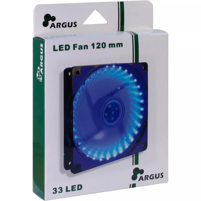 INTER-TECH Argus L-12025 120mm sininen LED-kotelotuuletin