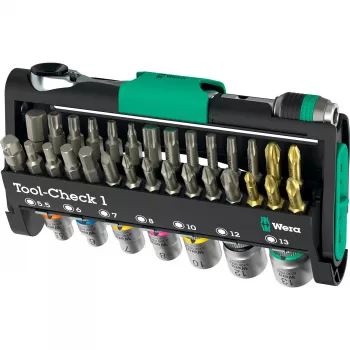 Wera Tool-Check 1 ruostumaton teräs 1 räikkäpää musta vihreä