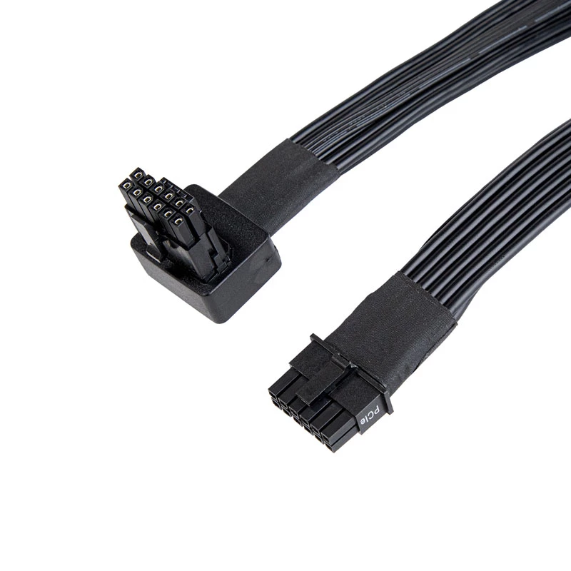 SilverStone SST-PP14-90 12VHPWR-kaapeli, 90 asteen, 650 mm, musta