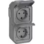 Legrand Plexo uusi APWG 069744L Schuko-pistorasia IP44 harmaa 2-kertainen pystysuora 5 (069744L)