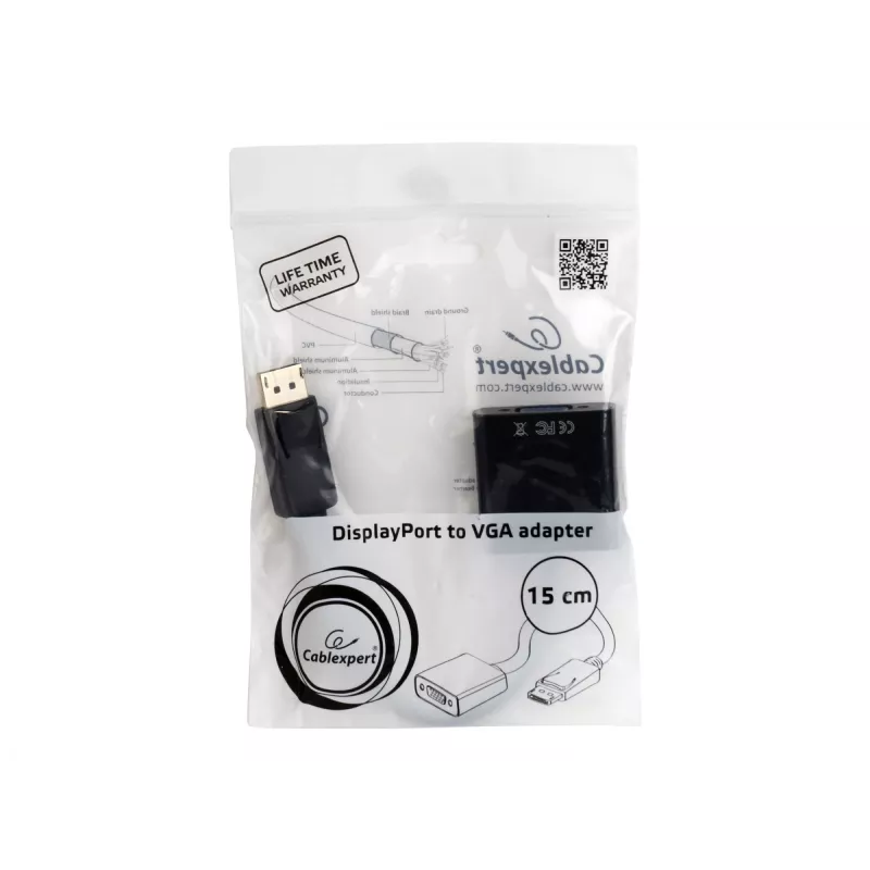 Adapteri DisplayPort-VGA musta