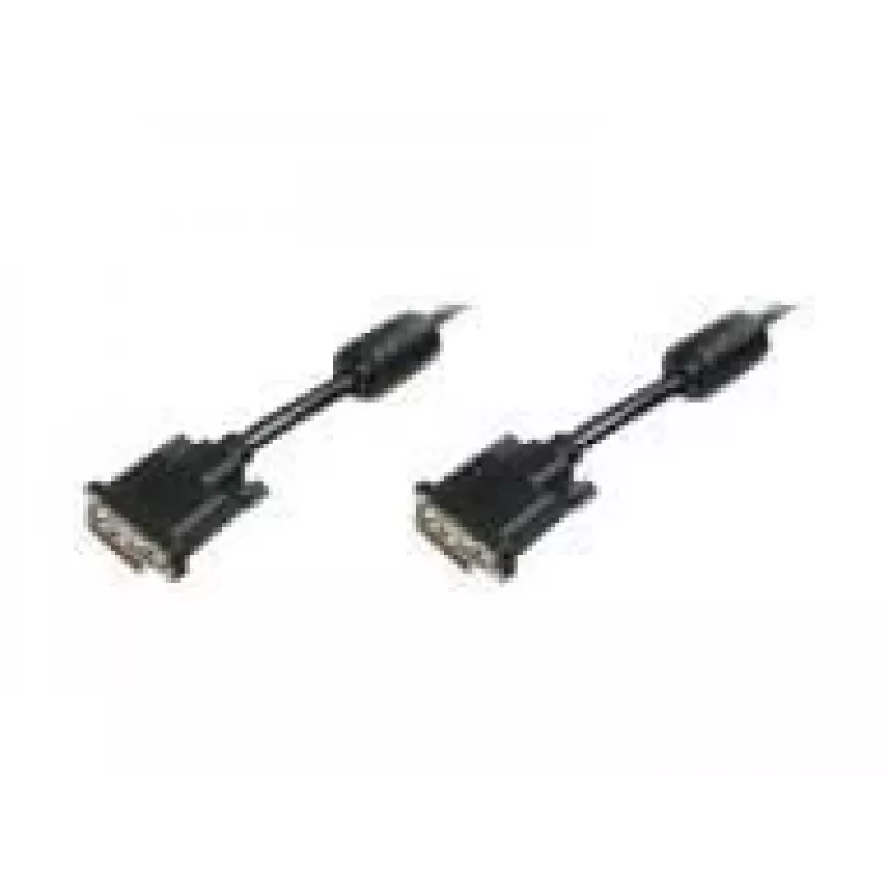 DIGITUS - DVI-kaapeli - Dual Link - DVI-D (M) - DVI-D (M) - 5,0 m - valettu, peukaloruuvit - musta (AK-320101-050-S)