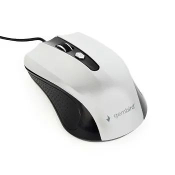 Johdollinen molempikätinen optinen hiiri GEMBIRD MUS-4B-01-BS, USB Type-A, 1200 DPI, 4 painiketta, musta/hopea