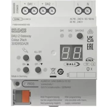 Yhdyskäytävä Jung 30128 1S DA2 R KNX DALI-2 -yhdyskäytävä väri 2‑kanavainen