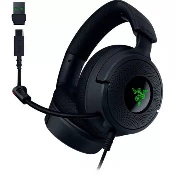 Razer Kraken V4 X - langallinen PC-pelikuuloke (TriForce 40 mm:n elementit, sisään työnnettävä kardioidimikrofoni, 7.1-tilaääni, Chroma RGB PC:lle, konsolille ja puhelimelle)