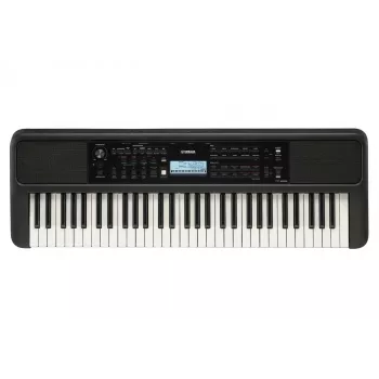 Kosketin YAMAHA PSR-E383 — Kannettava 61-koskettiminen MIDI-kosketin, LCD-näyttö, USB, sisäänrakennetut kaiuttimet, paristokäyttöinen (6), musta