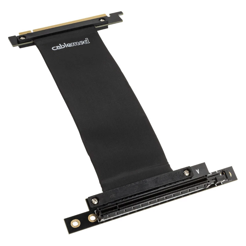 CableMod CM-VPB-HDK-R pystysuuntainen näytönohjaimen kiinnike PCIe x16 -riser-kaapelilla, 1x DisplayPort, 1x HDMI, Mini Tower, musta