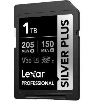 SDXC-muistikortti Lexar Professional SilverP UHS‑I 1 TB, luku 205 MB/s, kirjoitus 150 MB/s, UHS‑I