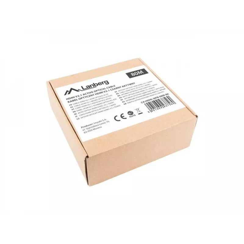 HDMI-KAAPELI M/M V2.1 80M 8K MUSTA OPTINEN AOC LANBERG