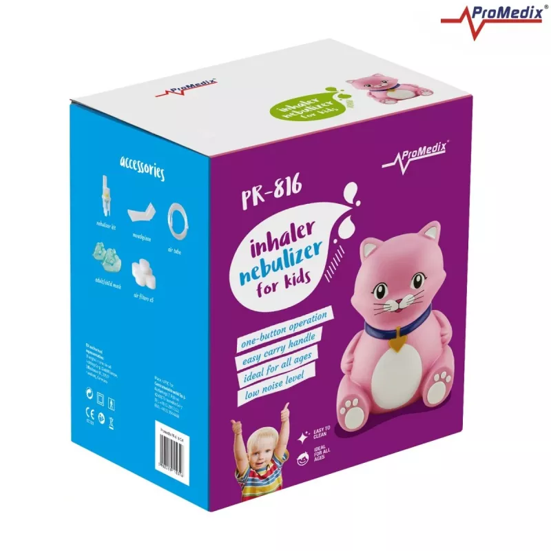 Inhalaattori-sumutin ProMedix PR-816 kompakti muotoilu lapsille, malli PR-816