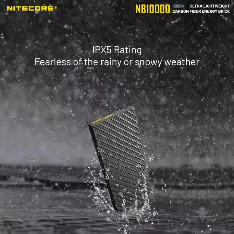 Kannettava varavirtalähde Nitecore NB10000 — 10000 mAh, USB‑A + USB‑C, 38 W kokonaisteho, harmaa