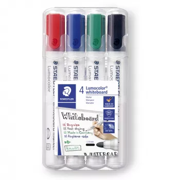Merkkiaine Staedtler Lumocolor 351 WP4 kuulakärki musta sininen vihreä punainen