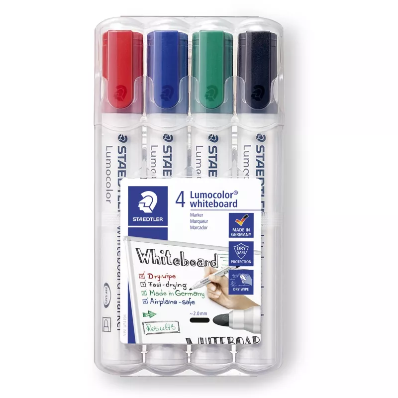 Merkkiaine Staedtler Lumocolor 351 WP4 kuulakärki musta sininen vihreä punainen