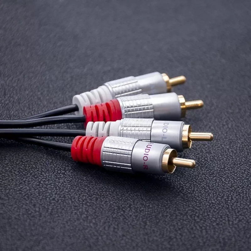 Qoltec 52338 äänikaapeli, 2 x RCA-uros – 2 x RCA-uros, 3 m, musta