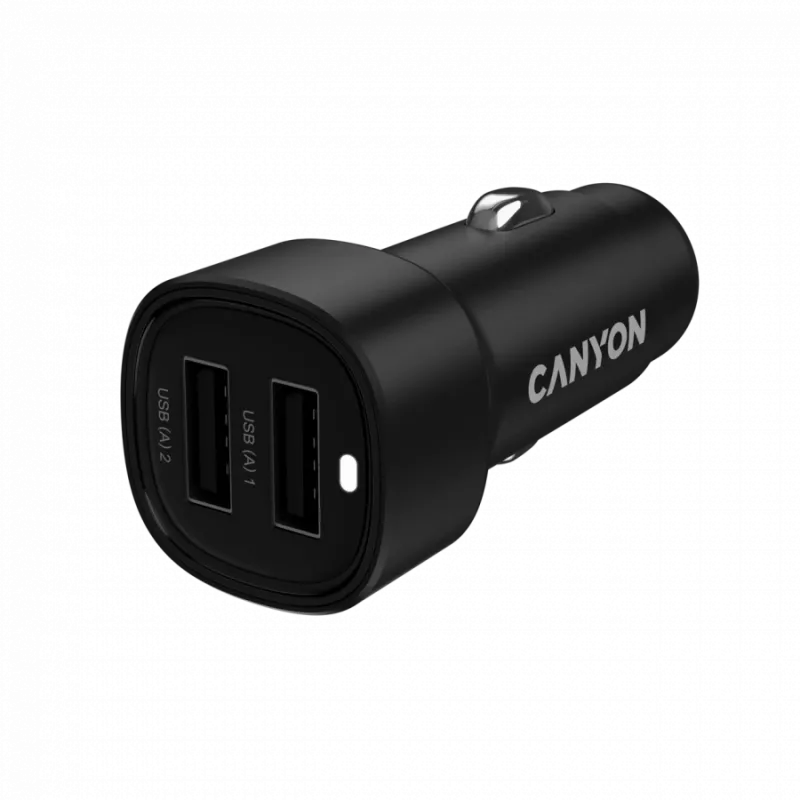 CANYON autolaturi OnDrive 24 24W 2xUSB-A musta