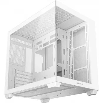 PC-kotelo DeepCool CG530 WH Midi Tower – ATX/Micro ATX/ITX, karkaistu lasi, 2×3,5 tuuman + 3×2,5 tuuman paikat, tukee näytönohjaimia 410 mm asti
