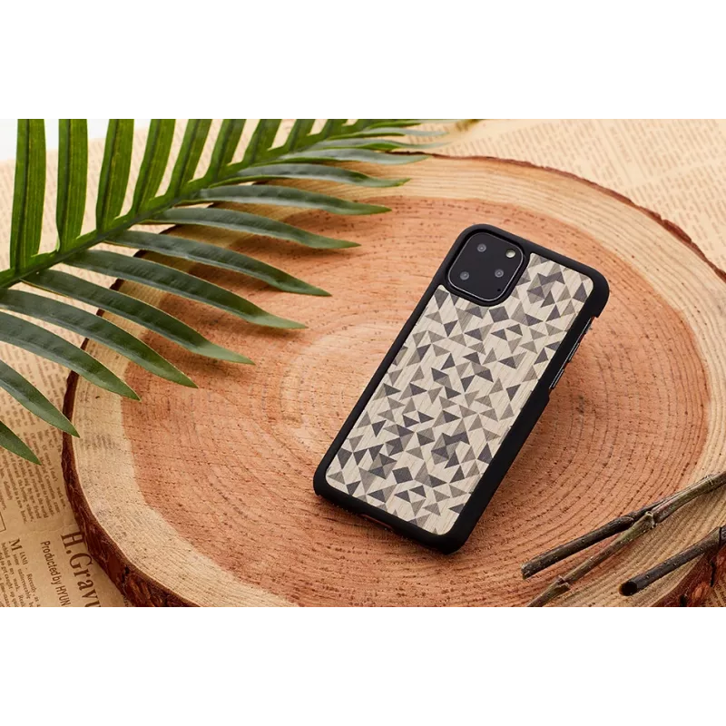 Puhelinkotelo man and wood iPhone 11 Pro Maxille – musta mono-kolmiokuvio