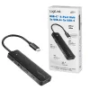 USB-C-keskitin, 4 porttia 2x USB-A, 2x USB-C, musta