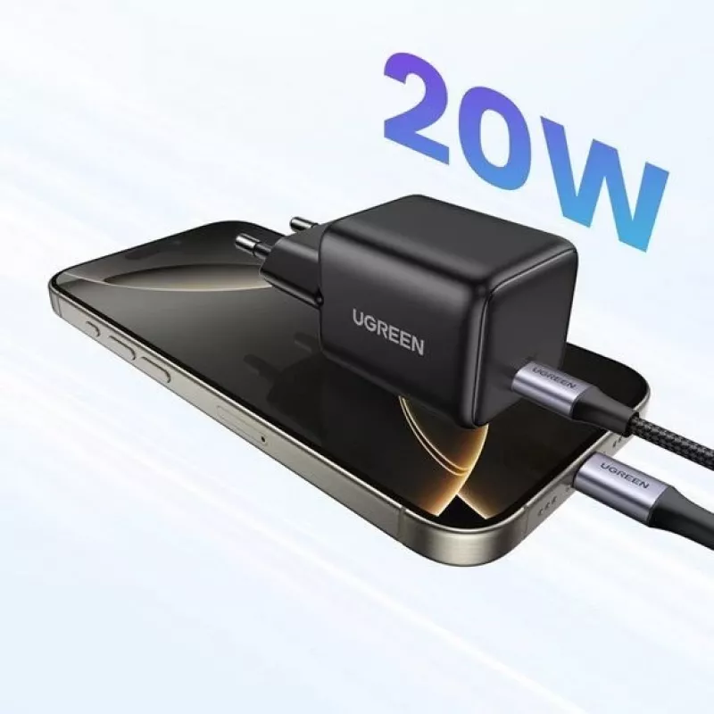 UGREEN X512 20W GAN 1X USB-C verkkolaturi - musta