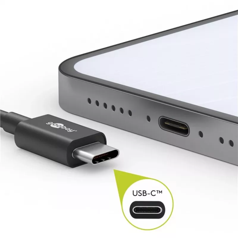 Goobay 51243 USB-kaapeli 2 m USB 2.0 USB-C musta (51243)