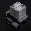Jonsbo HX6280 CPU-jäähdytin, PWM, RGB - 130 mm, valkoinen