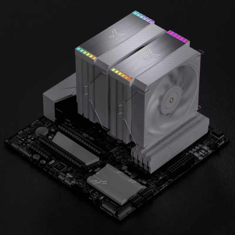 Jonsbo HX6280 CPU-jäähdytin, PWM, RGB - 130 mm, valkoinen