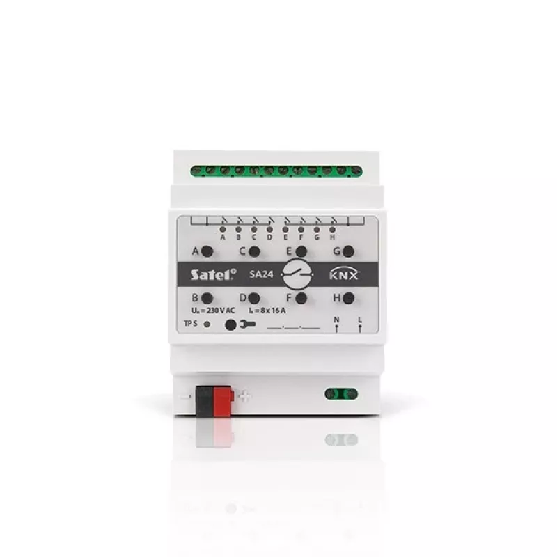 Satel KNX-SA24 KNX-kytkentäaktuaattori, 8 kanavaa, DIN-kiskoon