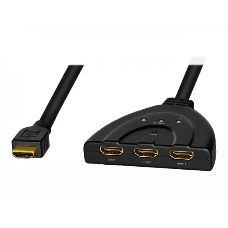LogiLink - video-/äänijakaja/-kytkin - 3 x HDMI - pöytämalli