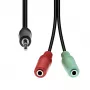 Kaapeli ProXtend 4-Pin 2×3-Pin M-F M42XM3F-003, 1 m, musta