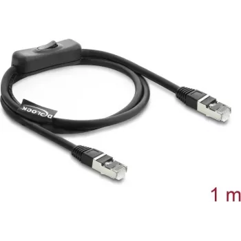 DeLOCK 81562 Cat.6 F/UTP -verkkokaapeli kytkimellä, RJ-45, 0,3 m, musta