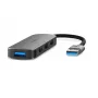 Nedis USB-keskitin USB-A-uros – 4x USB A, 4-porttia, USB 2.0 / USB 3.2 Gen 1, USB-virralla, 5 Gbit/s (CCGB61210GY01)