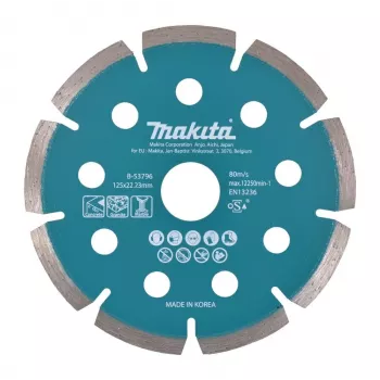 MAKITA TIMANTTIKATKAISULAikka 125x22,23mm SEGMENTOITU (KUIVA) BETONI, GRANIITTI, MARMORI