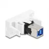 Keystone-moduuli DELOCK 90910 – litteä USB-A-liitäntä, valkoinen, 45×22,5×42,6 mm
