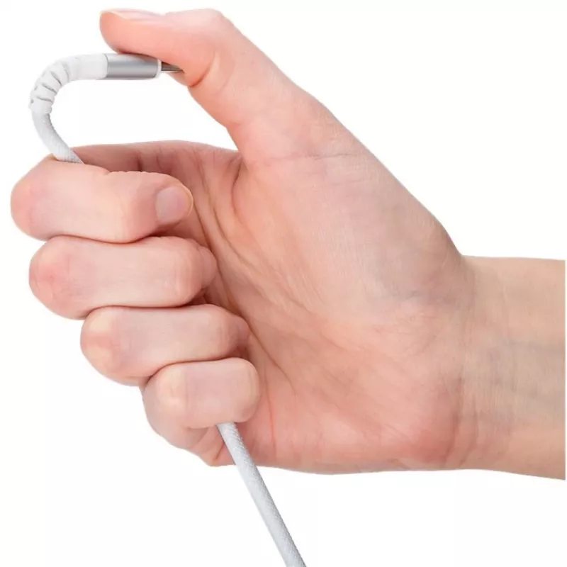 Goobay KAB USB-C (ST-ST) 2m liitäntäkaapeli tekstiilipäällysteinen valkoinen USB-kaapeli USB 2.0 USB C (70194)